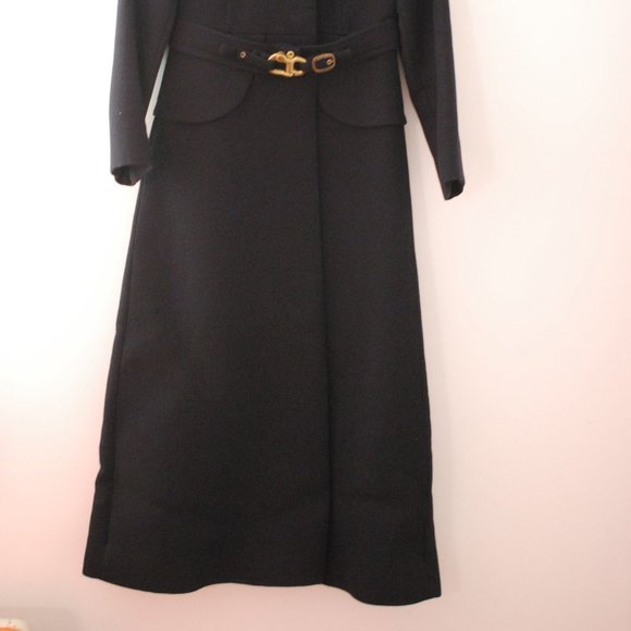 Classic Navy Trench Coat with scalloped waistline - Picture 4 of 15